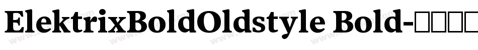 ElektrixBoldOldstyle Bold字体转换